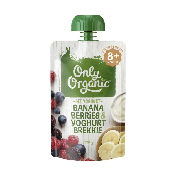ONLY ORGANIC 8MTH+ BANANA BERRIES & YOGHURT 120G