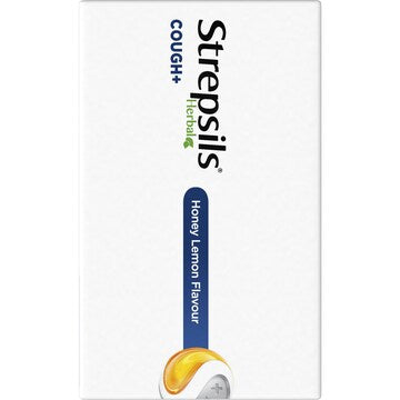 Strepsils Herbal Cough Blocked Nose Sore Throat Lozenges Honey Lemon 32 pack