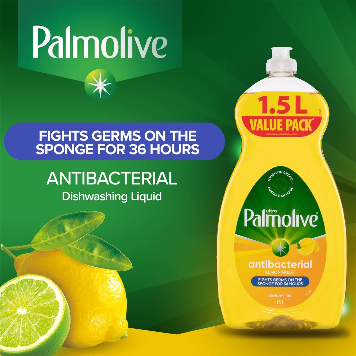 Palmolive Dishwashing Liquid Antibacterial Lemon - Ultra 1.5l
