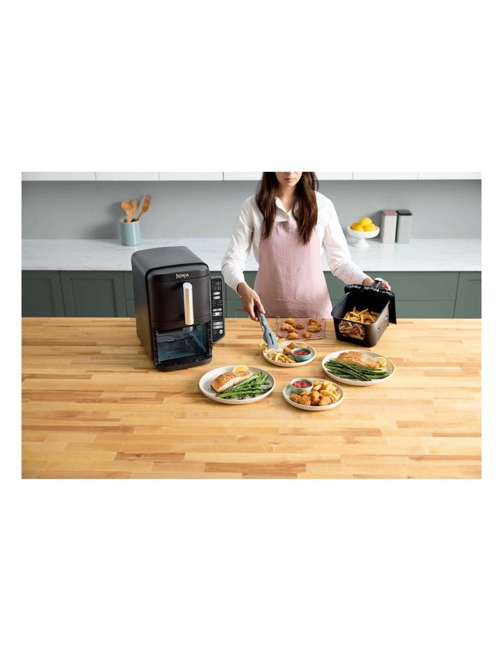 Double Stack XXL 2 Drawer Air Fryer 7.6L SL300ANZ in Black/Satin Silver