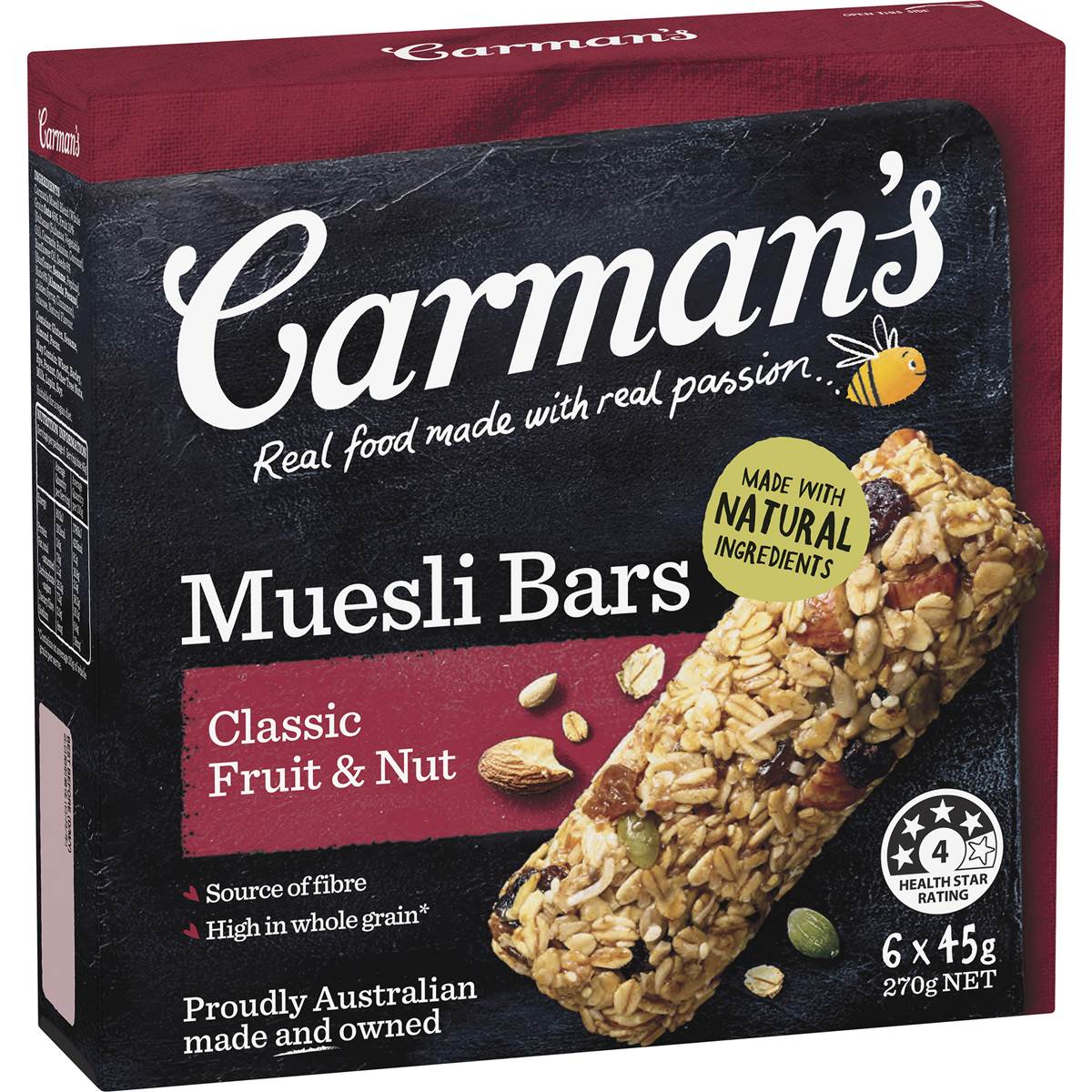 Carman's Muesli Bars Classic Fruit & Nut 6 pack