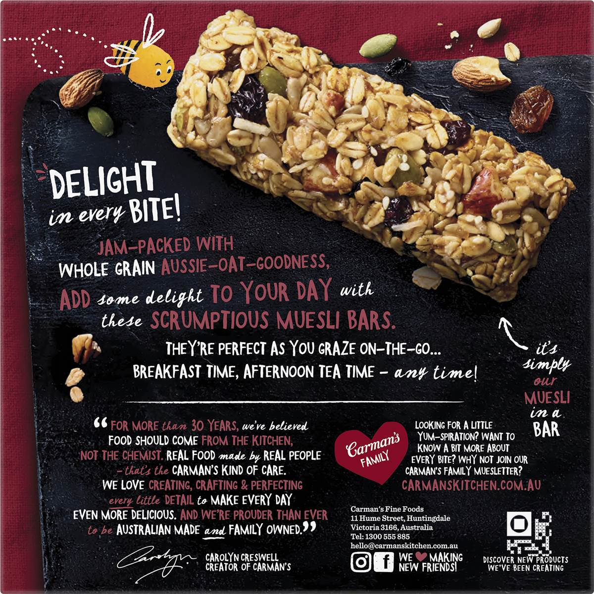 Carman's Muesli Bars Classic Fruit & Nut 6 pack