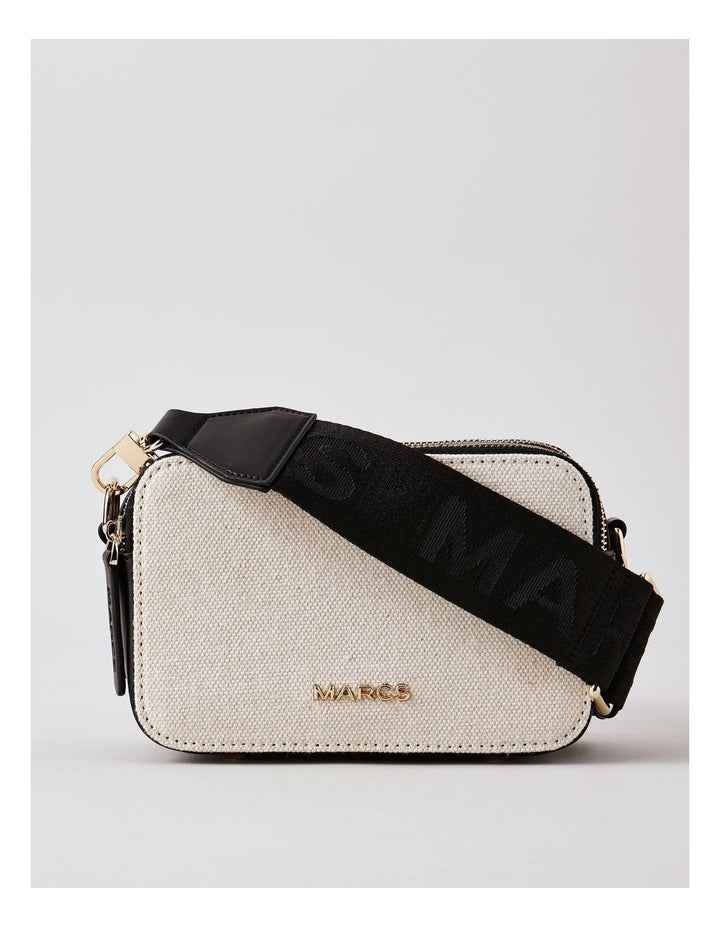 Budapest Crossbody Bag in Black Canvas Combo