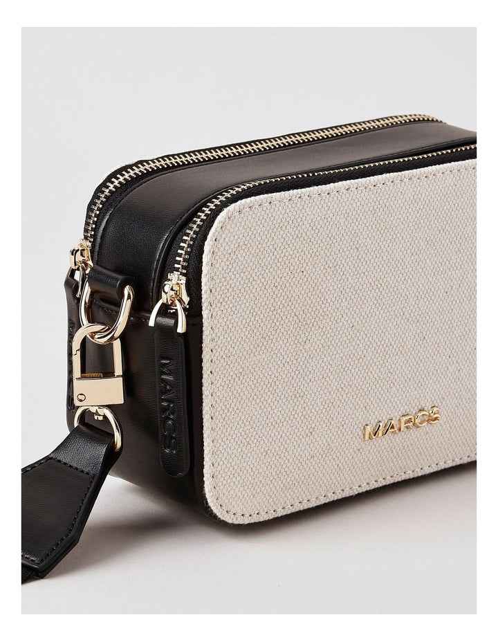 Budapest Crossbody Bag in Black Canvas Combo