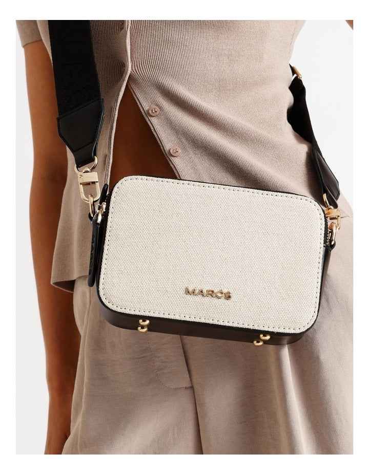 Budapest Crossbody Bag in Black Canvas Combo