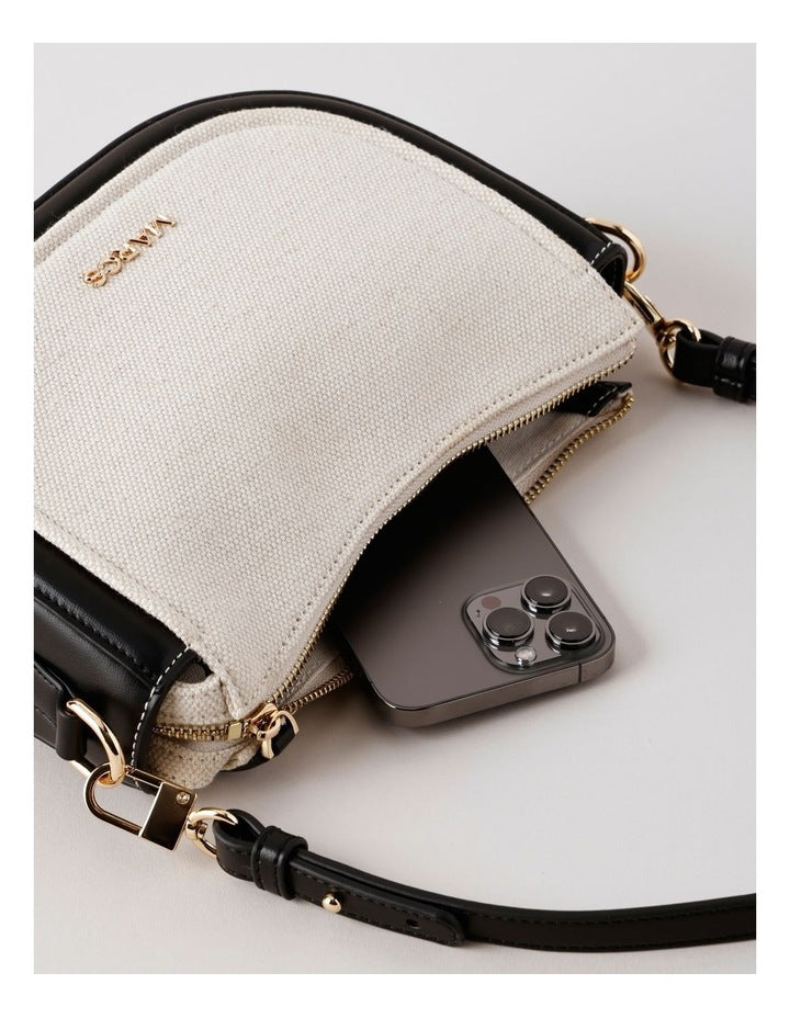 Havana Shoulder Bag in Canvas/Black
