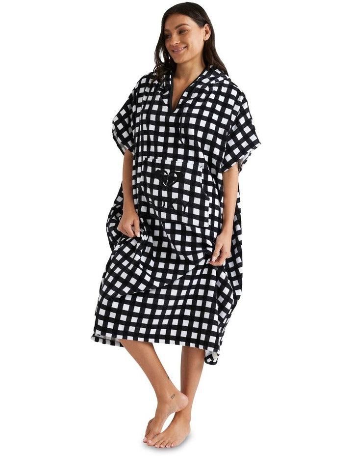 Gentle Offshore Poncho Towel in Black/White