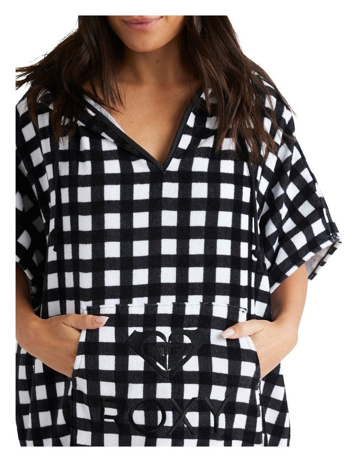 Gentle Offshore Poncho Towel in Black/White