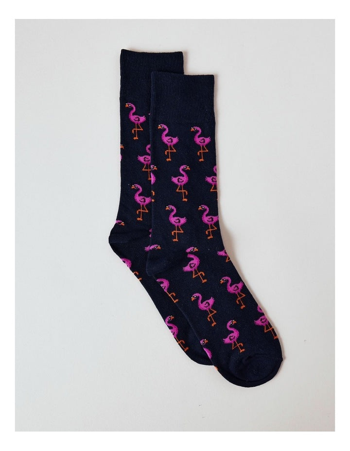 Flamingo Crew Sock in French Navy