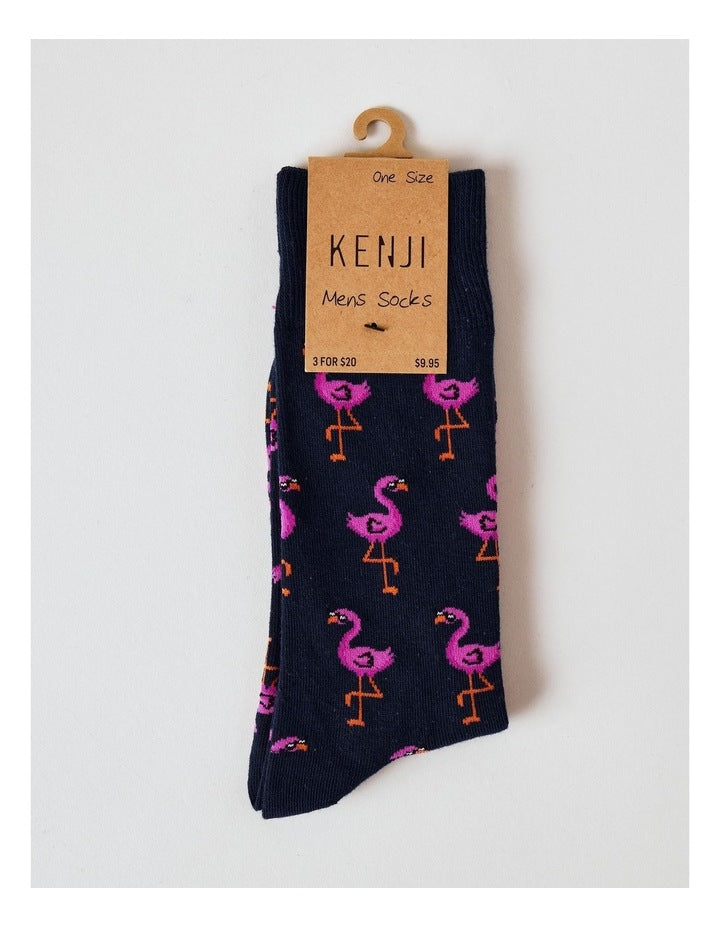Flamingo Crew Sock in French Navy