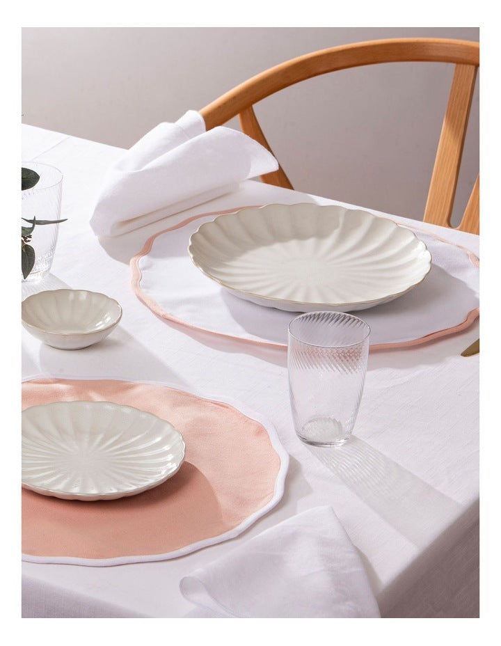 Scalloped Round Placemat 2 Pack in White