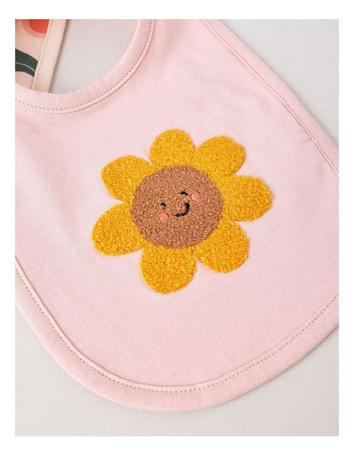 2 Pack Daisy Boucle Bib in Pink