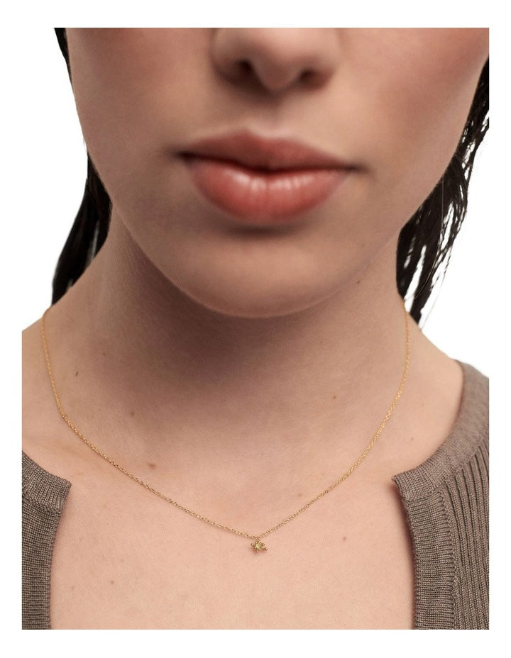 Green Fleur Necklace in Gold