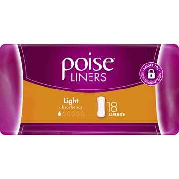 Poise Incontinence Liners Light 18 pack