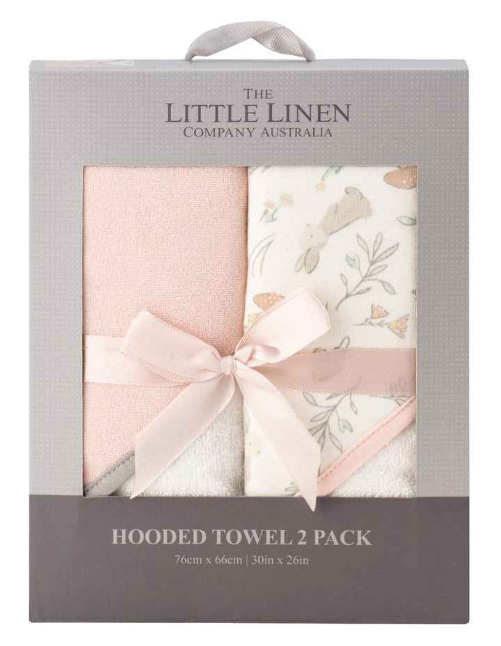 Harvest Bunny Hooded Towel 2 Pack in Pink