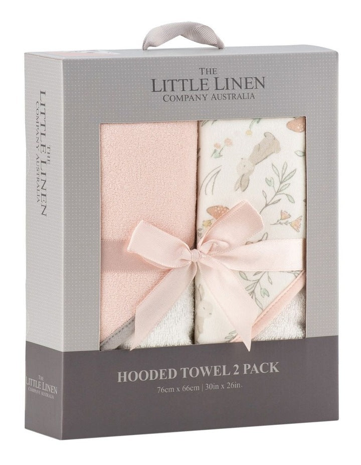 Harvest Bunny Hooded Towel 2 Pack in Pink