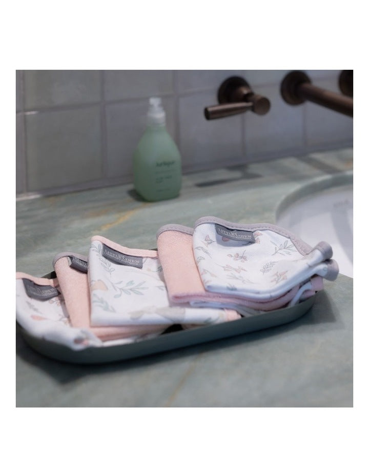 Towelling Wash Cloth Harvest Bunny 6 Pack in Pink