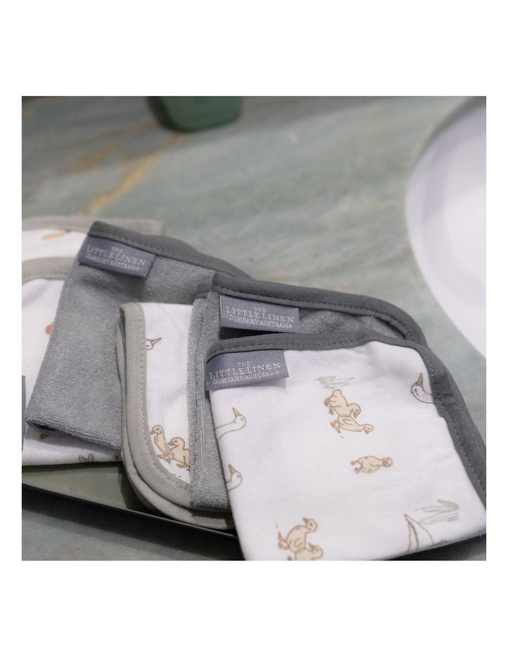 Farmyard Lamb Towelling Wash Cloth 6 Pack in Green