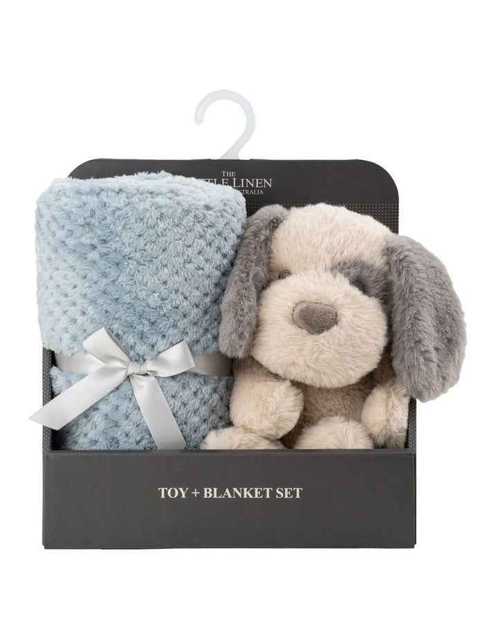 Plush Toy & Blanket Barklife Dog in Blue