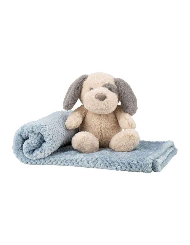 Plush Toy & Blanket Barklife Dog in Blue