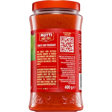 Mutti Sugo Speciale Pasta Sauce With Genovese Basil 400g