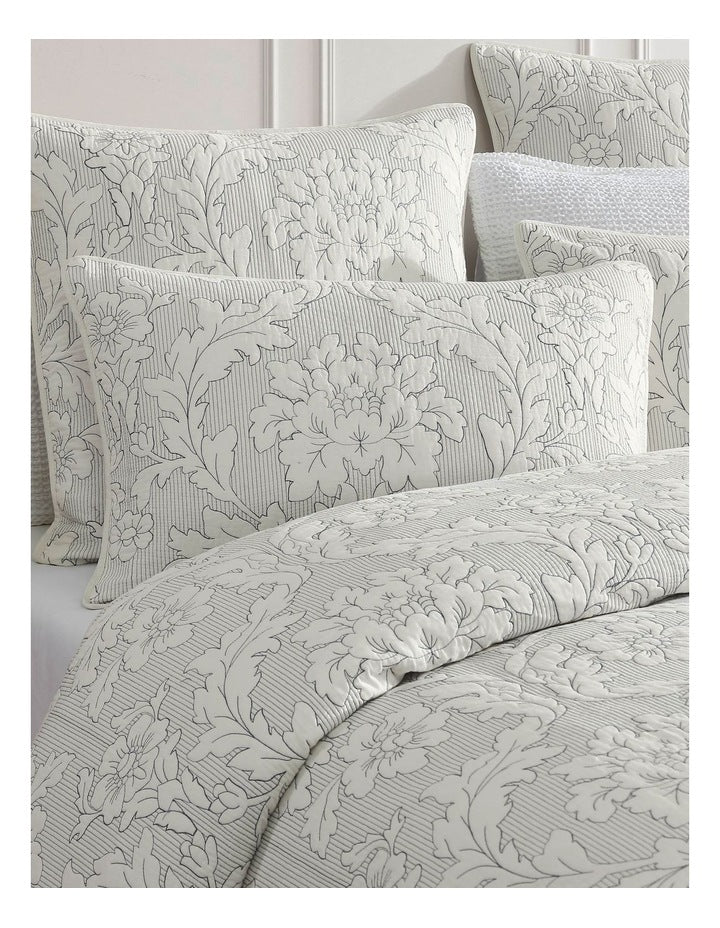 Fleur Quilt Cover Set in Ivory/Ink