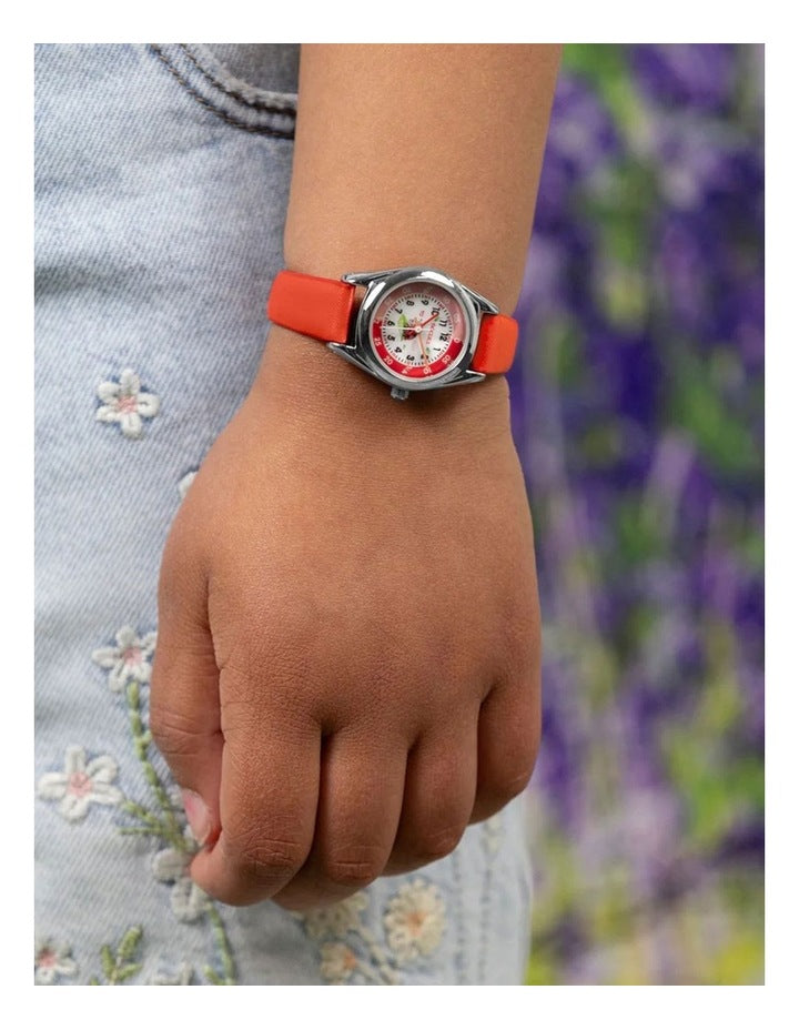 Alloy And Pu Leather Watch in Red