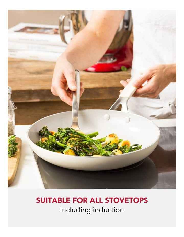 Aluminium Frypan Set Of 2 Pieces 20/28cm in Almond Cream