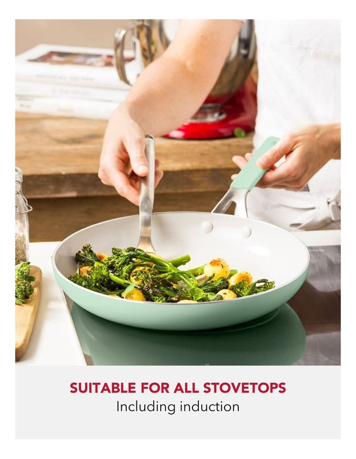 Aluminium Frypan Set Of 2 Pieces 20/28cm in Pistacho