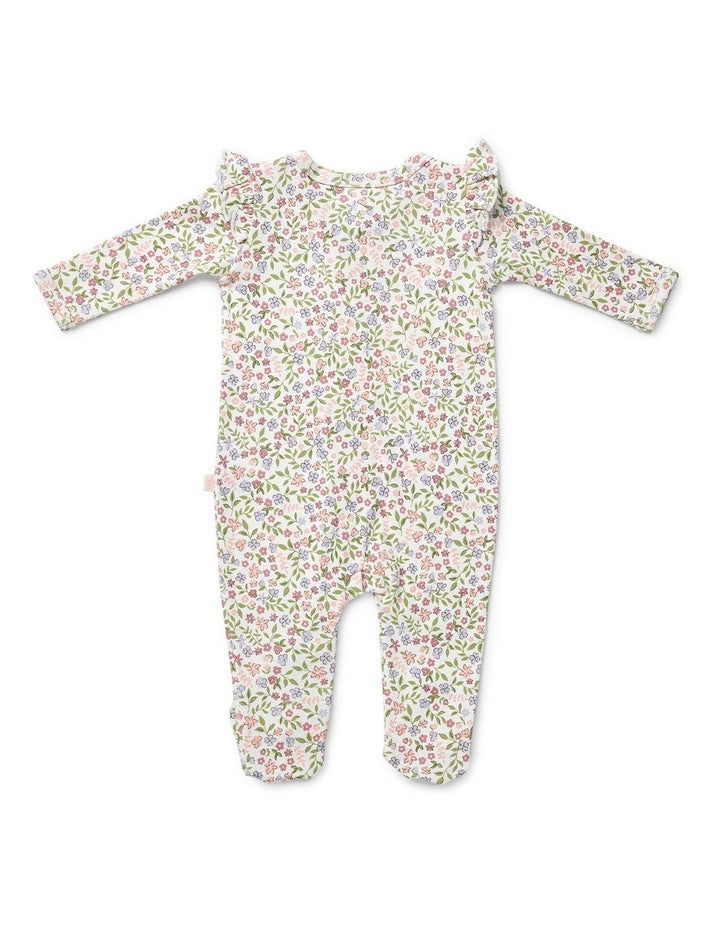 Frill Zipsuit in Swan Floral