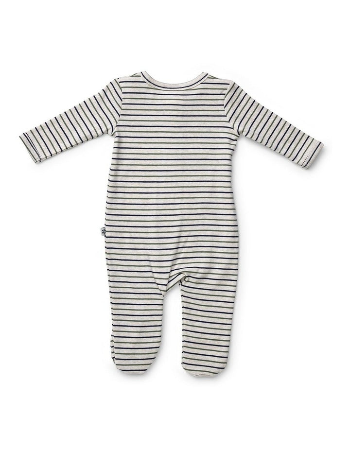 Striped Zip Coverall in On Safari