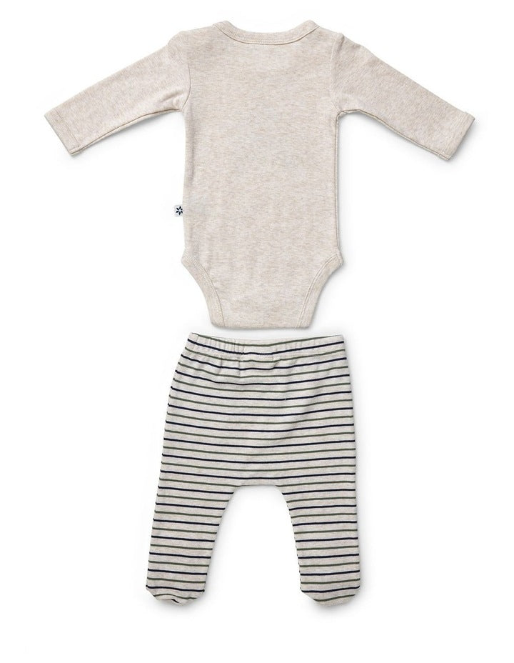Bodysuit and Striped Legging Set in On Safari