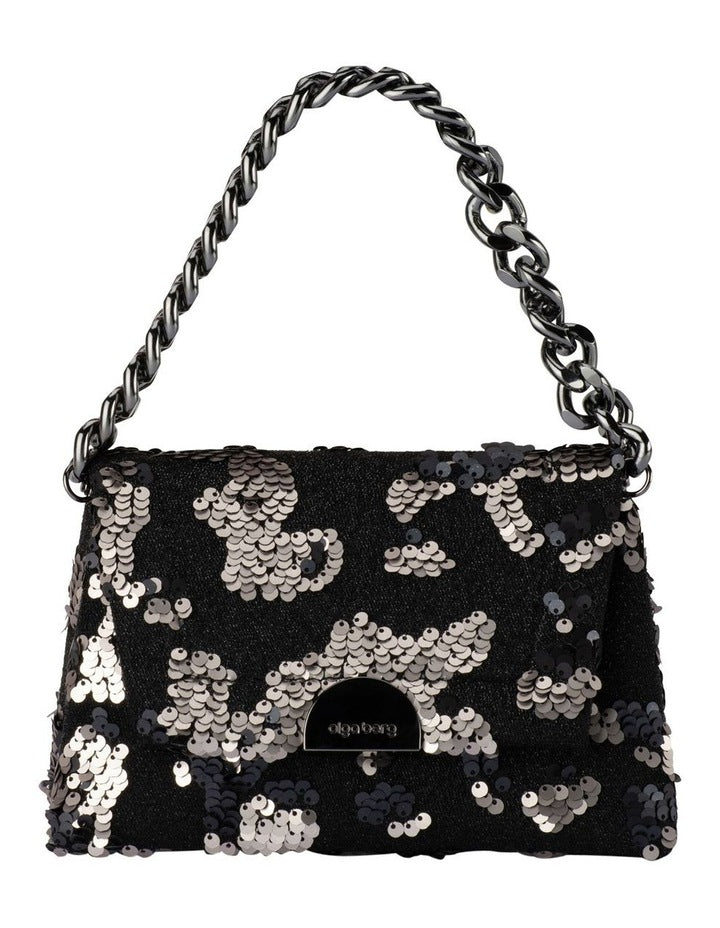 Brooklyn Sequin Shoulder Bag in Black