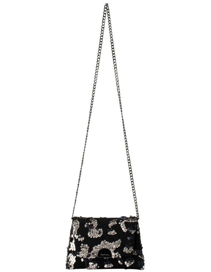 Brooklyn Sequin Shoulder Bag in Black