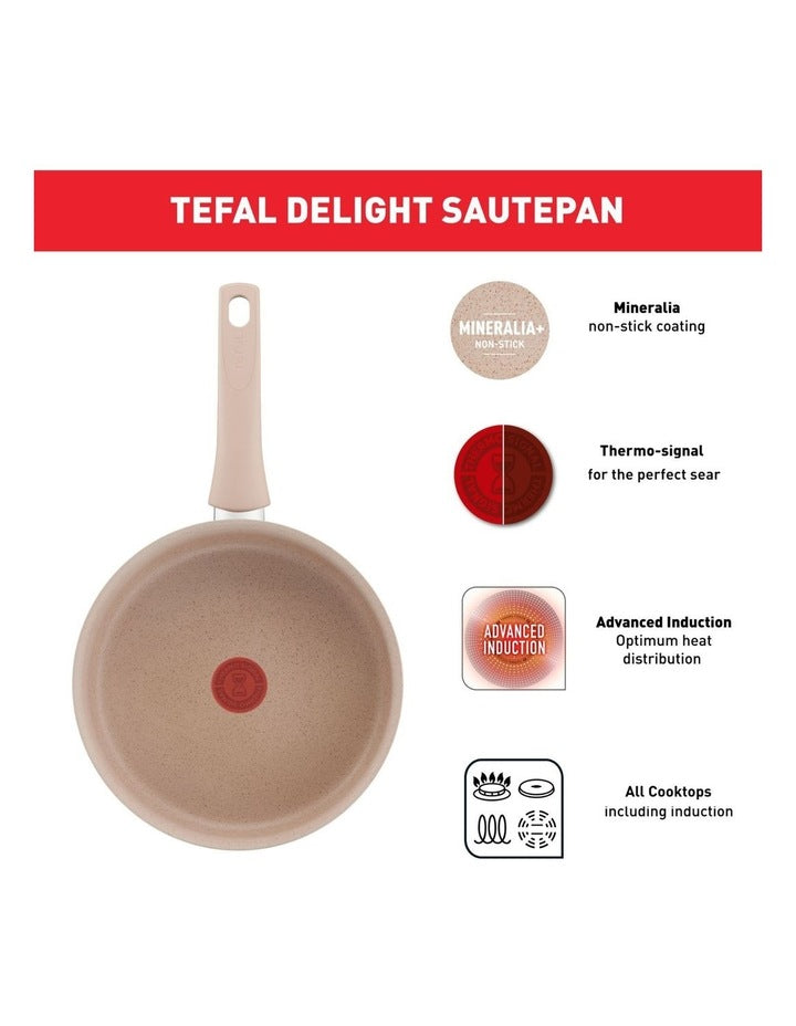 Delight Mineralia Induction Non-Stick Sautepan 24cm in Beige