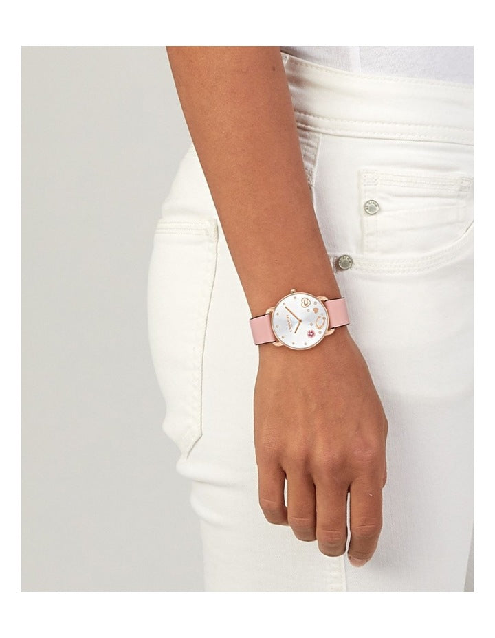 Elliot Stainless Steel Dial Watch in Pink