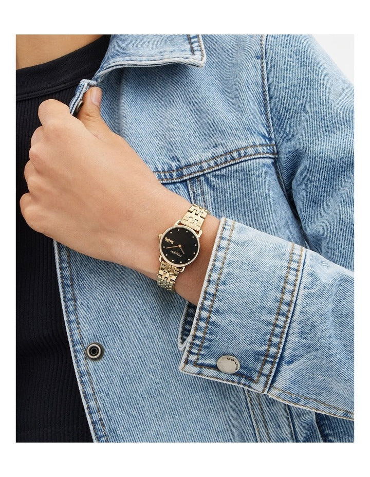 Cass Ionic Plated Steel and Plastic and Crystals Dial Watch in Multi