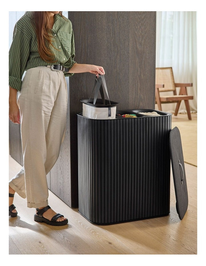 Tota Trio Luxe Laundry Basket 90L in Black