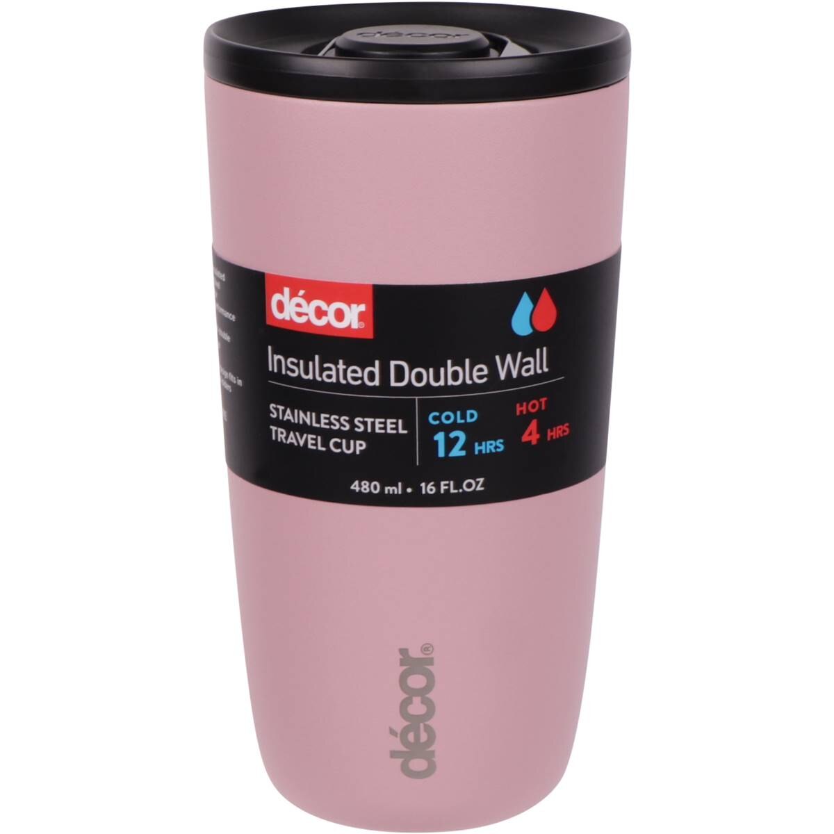 Decor Reusable Travel Cup Insulated Stainless Steel 480mL