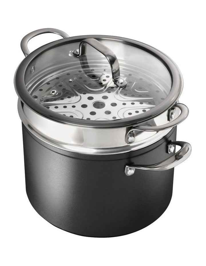 ARCTEC 24cm Stockpot with Lid, Pasta & Steamer Insert