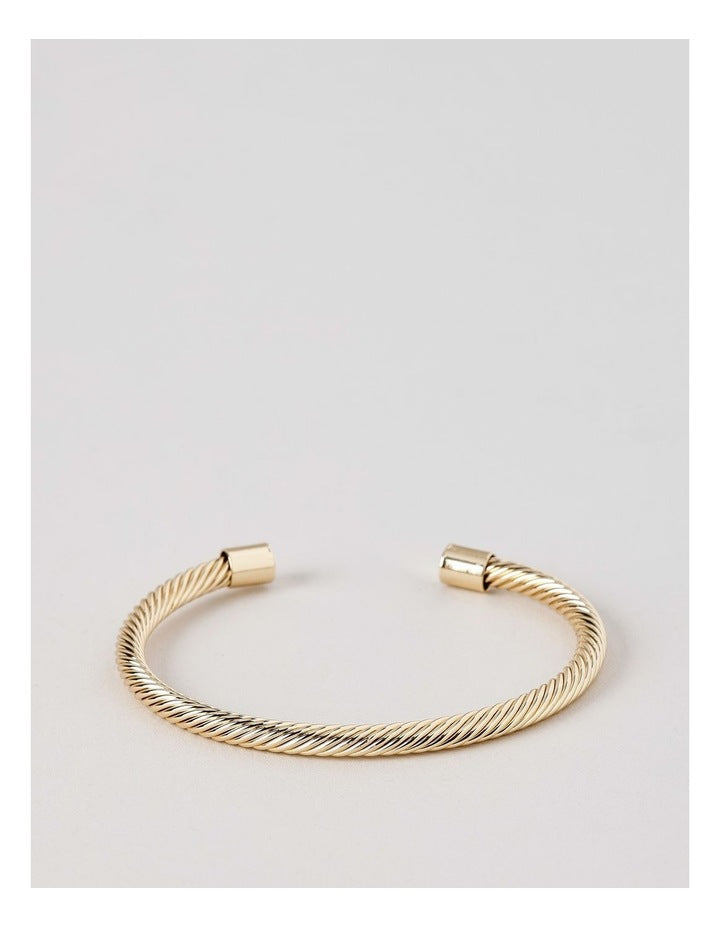 Swirl Texture Bangle in Gold