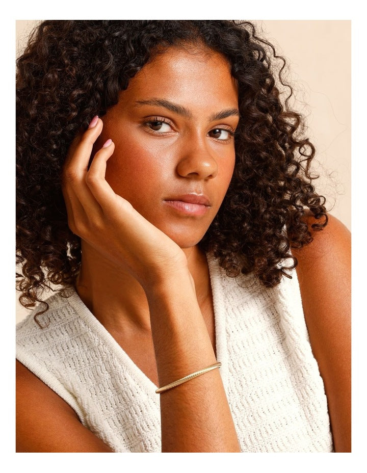 Swirl Texture Bangle in Gold