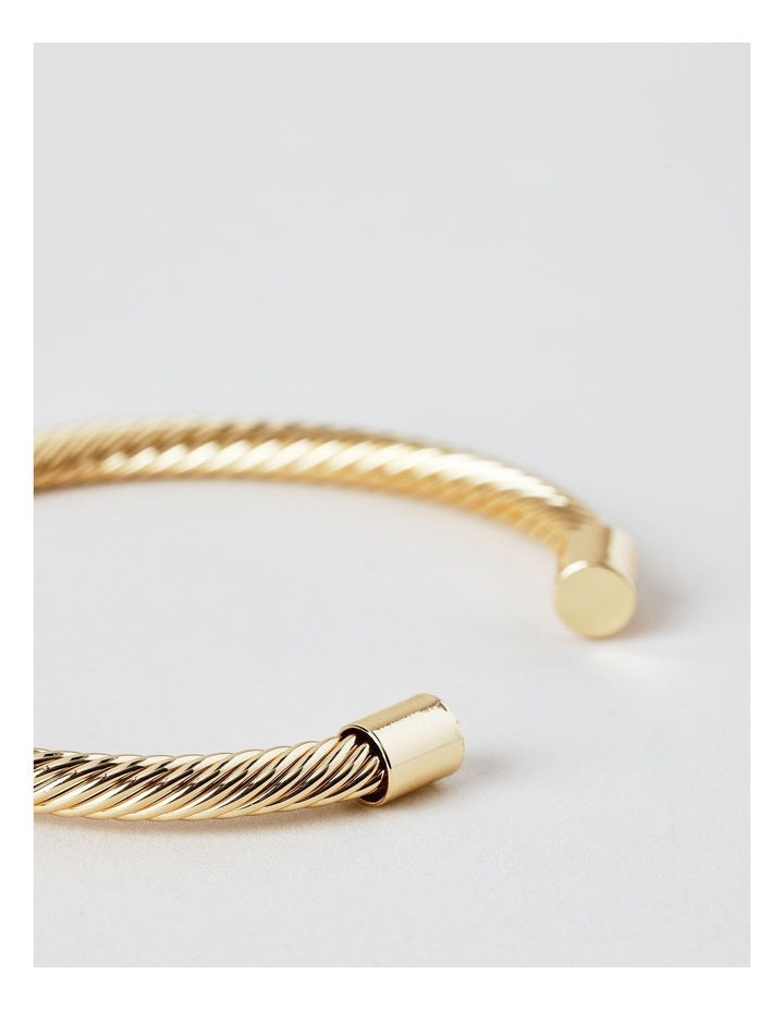 Swirl Texture Bangle in Gold