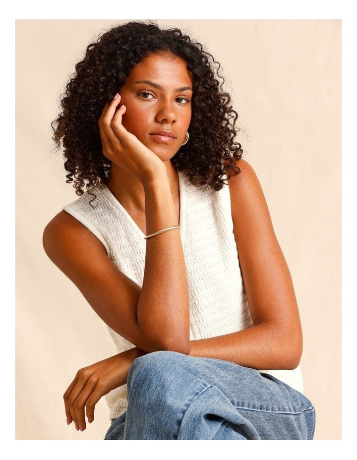 Swirl Texture Bangle in Gold