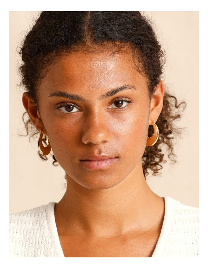 Large Thick Hoop Earring in Gold