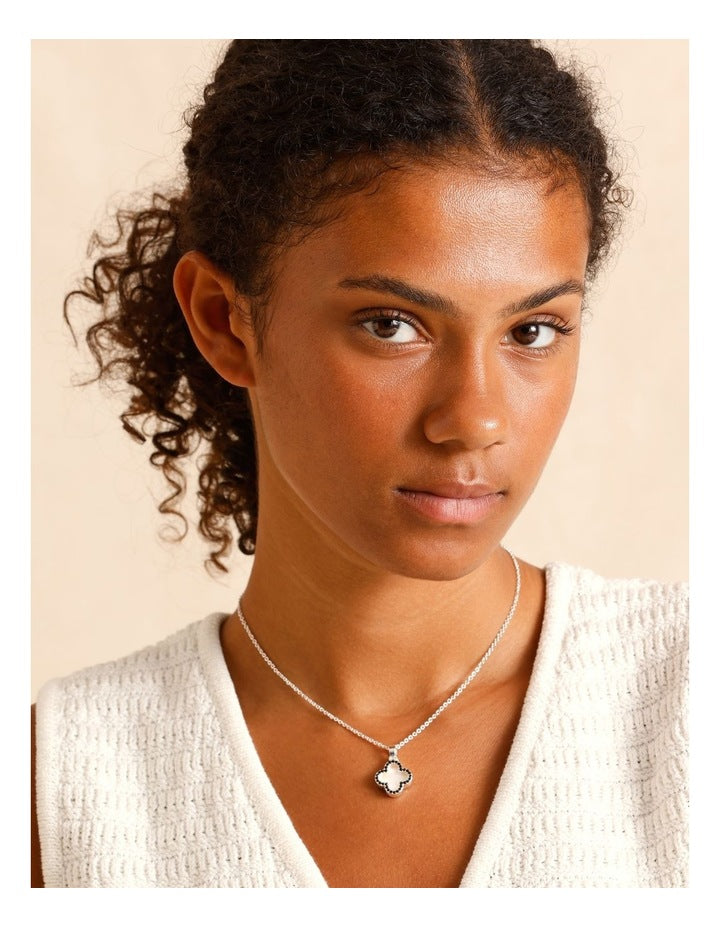 Clover Charms Necklace in Black