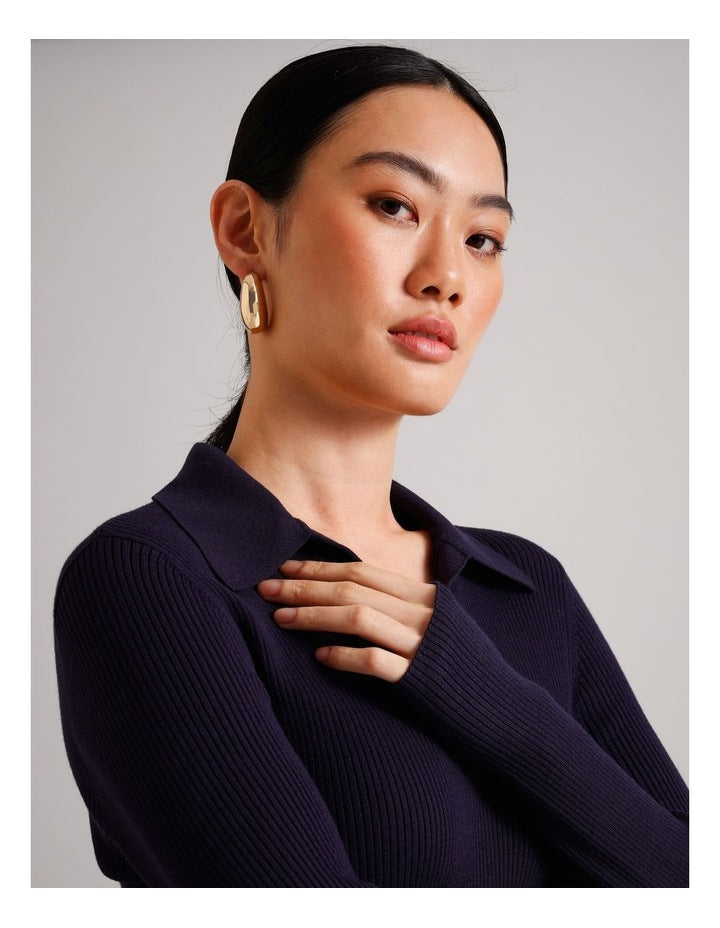 Large Hollow Hoop Earring in Gold