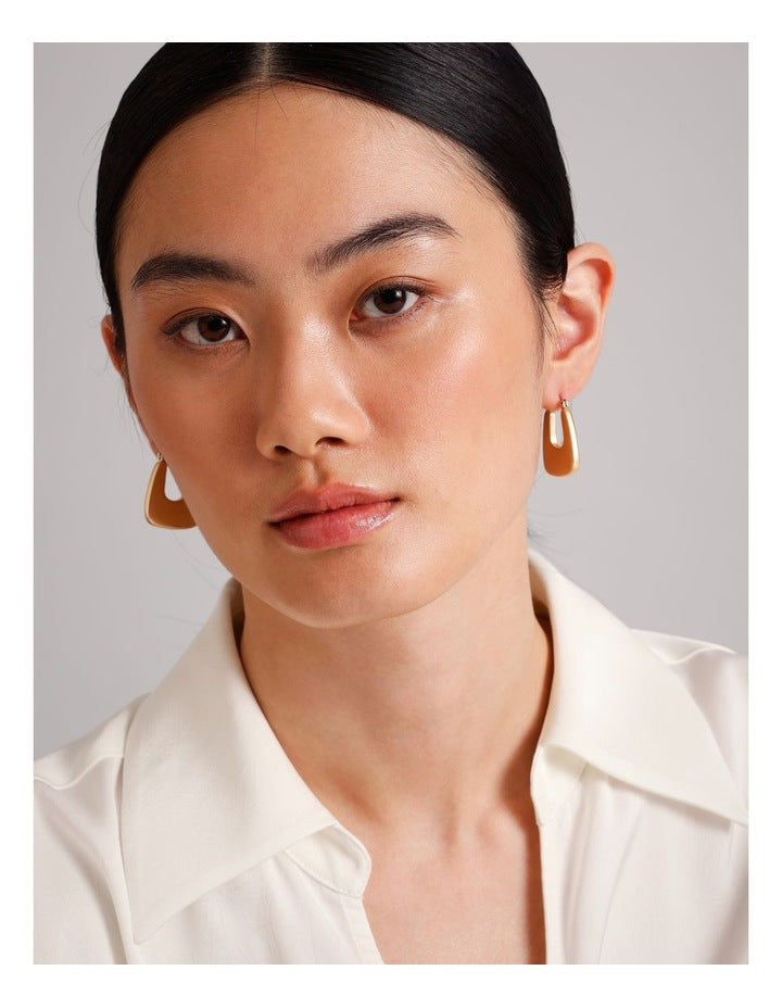 U Shape Hoop Earring in Gold