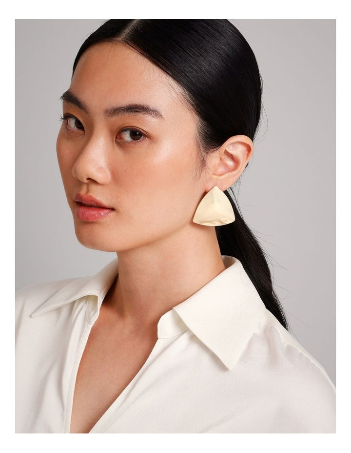 Chunky Triangle Stud Earring in Gold