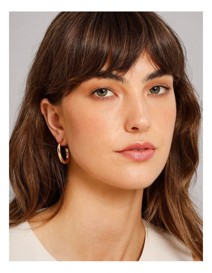 Skinny Hoop Earring in Gold